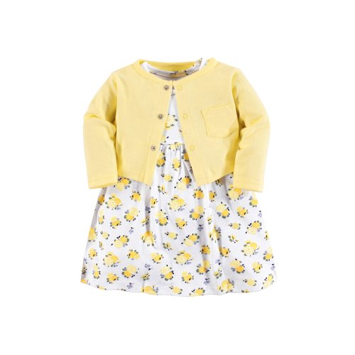 Luvable Friends Baby Girl Dress & Cardigan, 2pc Outfit Set