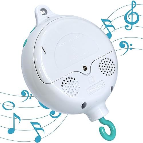 Crib Mobile Motor - Baby Mobile Music Box with 3 Modes (Turn & Music, Turn Only, Music Only) Plays 12 Piano Lullabies (30 Min Auto Off) - Holder for DIY Clamp Mobile (Music Box only)