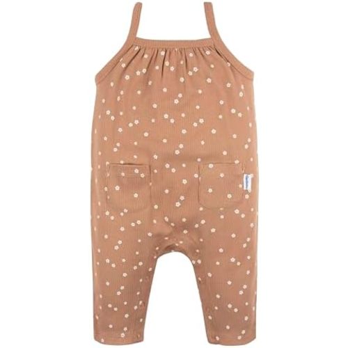 Gerber Baby Girls' Sleeveless Cotton Long-Leg Romper Jumpsuit