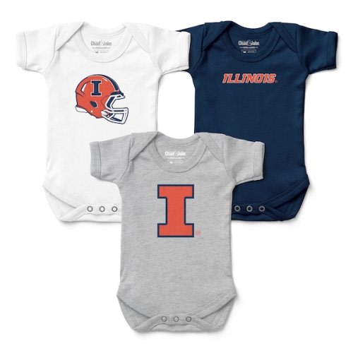 Illinois Fighting Illini Chad & Jake Newborn & Infant 3-Pack Bodysuit Set