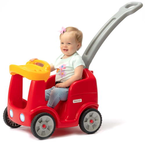Simplay3 Roll and Stroll Quiet Ride Push Car for Toddlers, Red