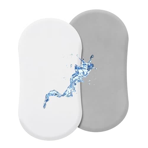 david's kids Waterproof Bassinet Sheets, 2 Pack Ultra Soft Breathable Cradle Sheets for Boys Girls Neutral，Univeral Fit for Most Cradle and Bassinet Mattress, White & Highclass Grey