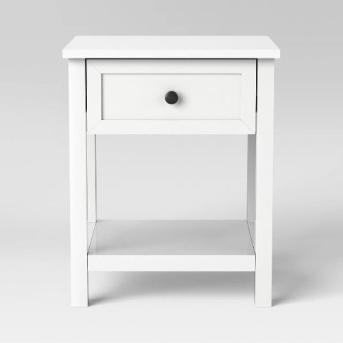 Traditional Side Table with Storage Drawer Classic White - Room Essentials™