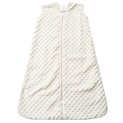 HALO Sleepsack Plush Dot Velboa Wearable Blanket, TOG 1.5, Cream, Medium - Cream Dot - Medium (Pack of 1)