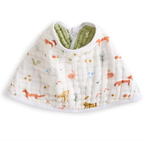aden + anais Essentials Cotton Muslin Burpy Bib in Sage Woodland