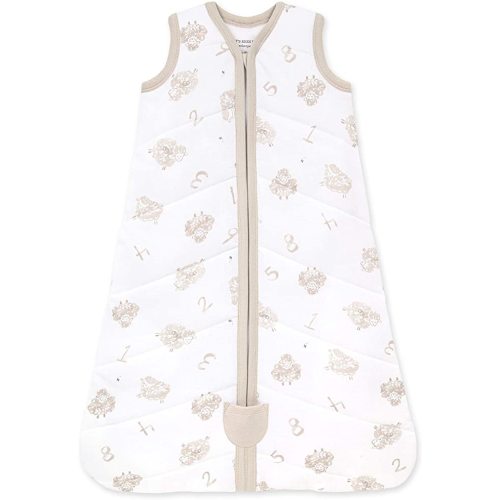 Burt's Bees Baby Unisex-Baby Beekeeper Wearable Blanket, 100% Organic Cotton, Swaddle Transition Sleeping Bag - Quilted Counting Sheep - Medium