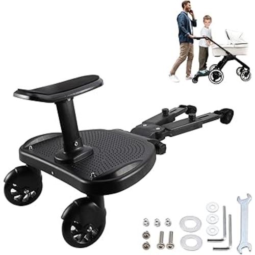 Universal Stroller Board, 2 in1 Sit Stroller Board - Detachable Seat Stroller Board - Stroller Board Attachment Suitable for Most Strollers, Max Load 55lbs