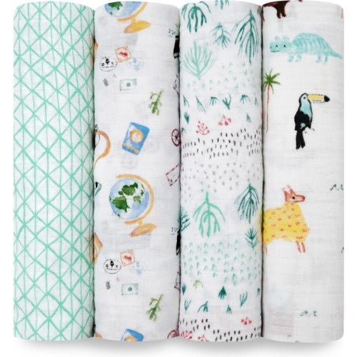 aden + anais 4-Pack Classic Swaddling Cloths, Around The World