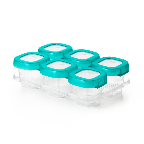 OXO Tot Baby Blocks Freezer Storage Containers, Teal, 2 Oz