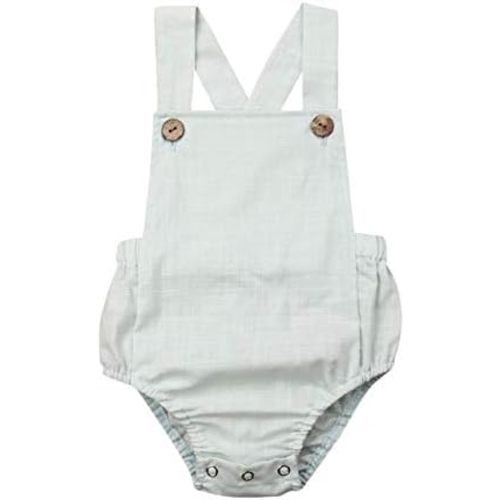 Newborn Baby 1 Piece Summer Romper Baby Girl Boy Solid Color Jumpsuit Sleeveless Backless Overalls Outfits