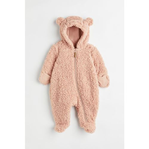 Faux Shearling Overall, Light pink