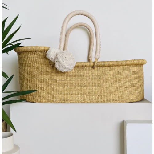 Natural African Moses BasketCream Handle