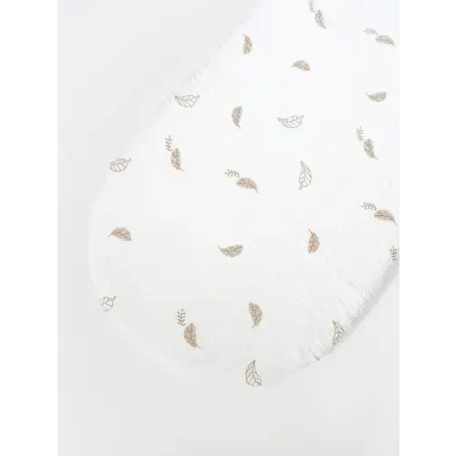 Muslin Fitted Sheet for XL Moses Basket - Leaves