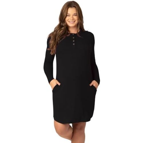 Kindred Bravely Riley Ribbed Maternity & Nursing Nightgown | Long Sleeve Postpartum Pajamas