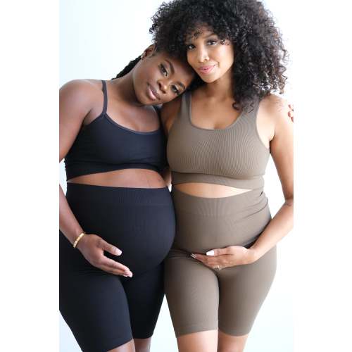 Maternity & Postpartum Support Bloomers -  Straight Cut Black