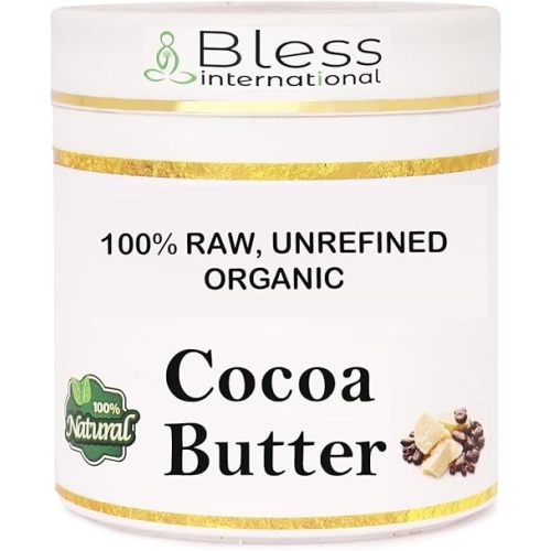 Organic Raw Cocoa Butter 100% Pure,Natural & Unrefined| Skin Moisturizer For Face, Body & Hair| 1 LBS/450 GM Ivory/White Grade A | DIY Creams, Balms, Lotions, Soaps| Softens Dry & Tough Skin