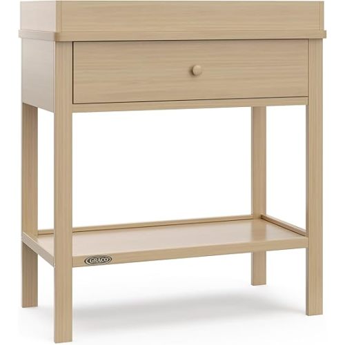 Graco Storage Baby Changing Table (Driftwood) - GREENGUARD Gold Certified, Changing Table with Drawer, Changing Table Topper, Perfect for Any Nursery Décor