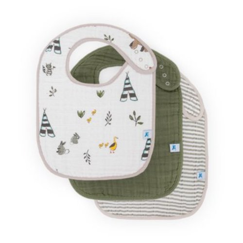 Little Unicorn Cotton Muslin Baby Bib 3 Pack - Forest Friends