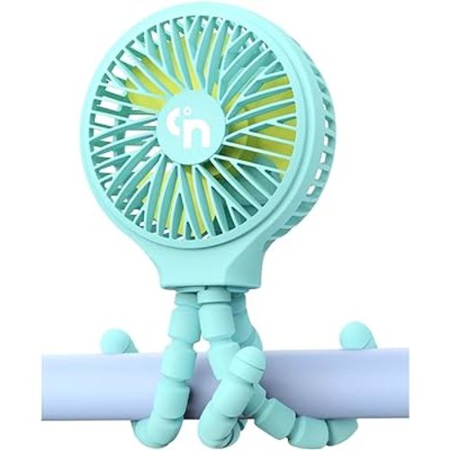 WiHoo Mini Handheld Stroller Fan,Battery Operated Fan Personal Portable Fan Car Seat Baby Fan with Flexible Tripod,USB or Battery Desk Fan Adjustable 3 Speeds for Camping/Traveling