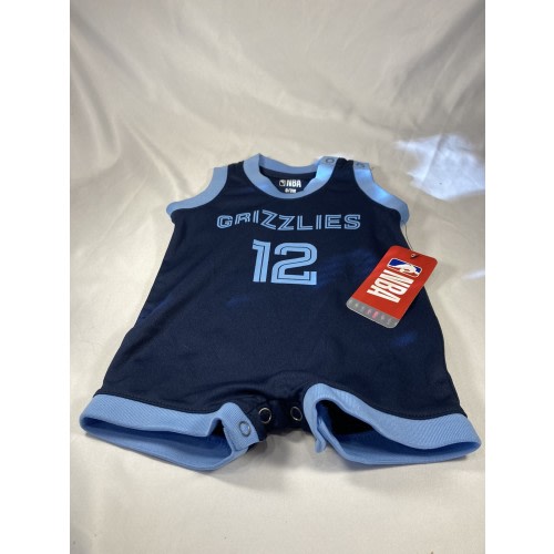 NBA Grizzlies Romper 0-3 Mo 12 Morant Blue Snap Legs Whoop!