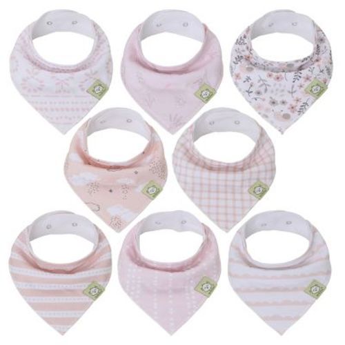 Keababies 8pk Organic Baby Bandana Drool Bibs, Stylish, Super Absorbent Drool Bibs For Boys And Girls (sweet Charm)