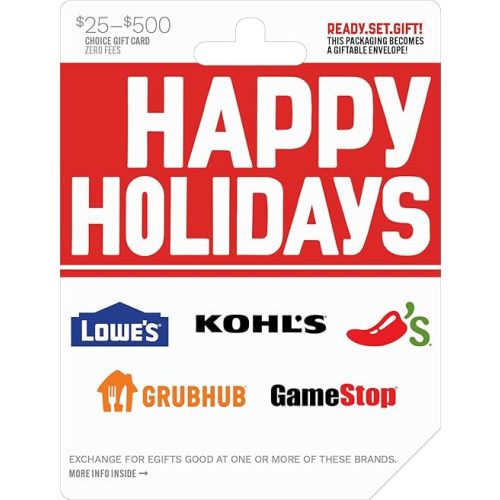 Multi-Brand Choice Cards Happy Holidays Gift Card