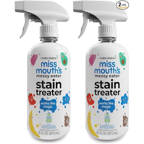 Miss Mouth’s Messy Eater Stain Treater Spray - Stain Remover - Newborn & Baby Essentials - 2-Pack of 16oz Stain Remover