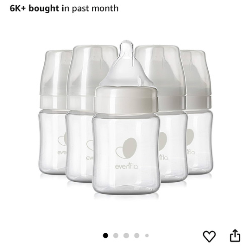 Evenflo Feeding Premium Proflo Venting Balance Plus Wide Neck Baby, Newborn and Infant Bottles - Developed by Pediatric Feeding Specialists - 5 Ounce (Pack of 6)