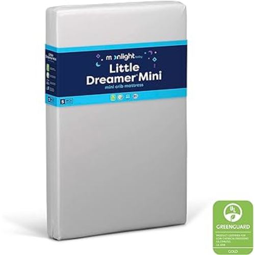 Moonlight Slumber Little Dreamer Mini Crib Mattress - Firm, Dual Sided, Mini Size, Waterproof, 5in.