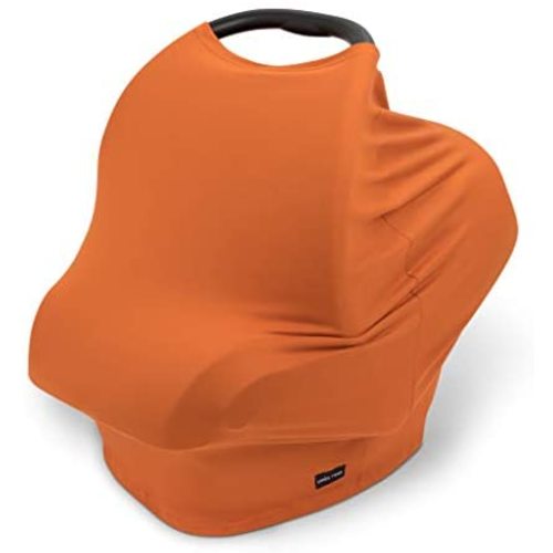 Simka Rose Baby Car Seat Cover - 6 in 1 Multi-Use Breastfeeding Cover - Ultra Soft and Stretchy Nursing Cover - Essentials for Baby Boy Baby Girl or Gender Neutral (Rust)