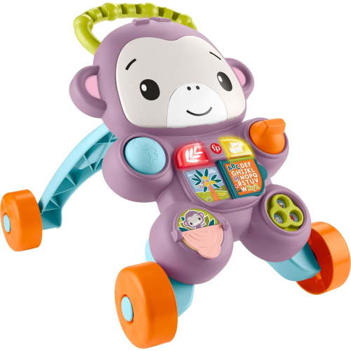 Fisher-Price Learn With Me Purple Monkey Walker Baby Learning Toy with Music & Lights