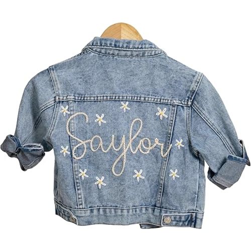 Personalized Baby Denim Jacket, Custom Toddler Baby Jean Jacket with Embroiderd Name, Toddler Baby Gift, Customized Gifts for Baby Showers, Birthdays, Christmas