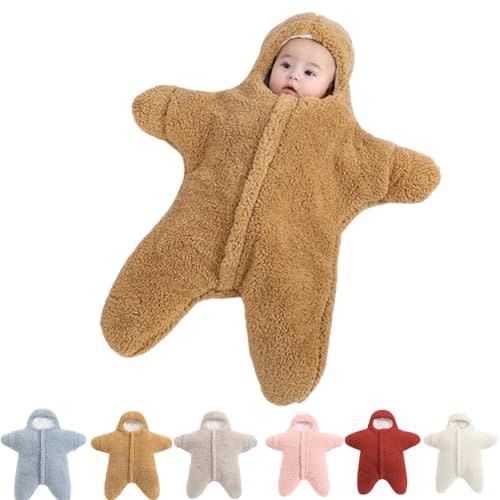 Baby Starfish Onesie, Thick Fleece Wearable Starfish Baby Onesie, Newborn Starfish Swaddle Bag