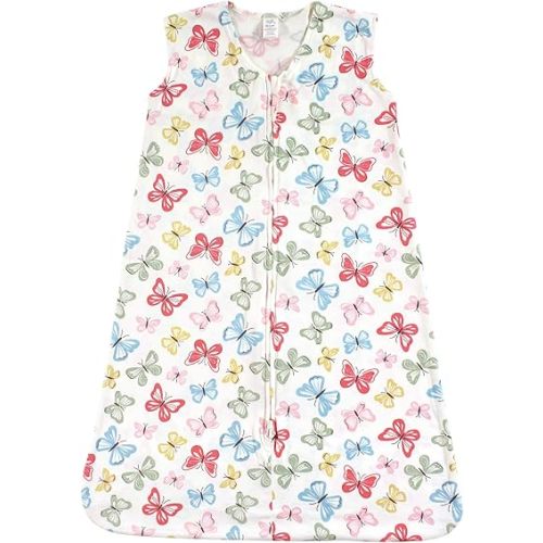 Touched by Nature Unisex Baby Organic Cotton Sleeveless Wearable Sleeping Bag, Sack, Blanket, Butterflies, 0-6 Months