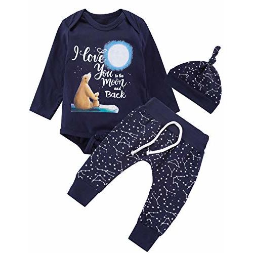 Baby Boy Space Theme Outfit Newborn Boy I Love You To The Moon And Back Baby Shower Infant Space Clothes Romper Pants Set