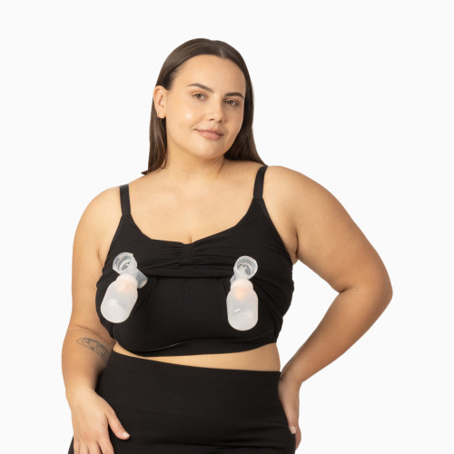 Kindred Bravely Sublime Bamboo Viscose Hands-Free Pumping Lounge & Sleep Bra - Black, X-Large Busty