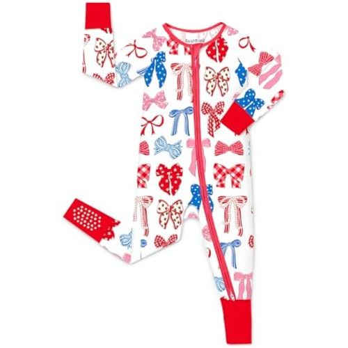 babee Reshinee Bamboo Viscose Baby Footie Pajama, Zipper Pajamas for Baby Boys & Baby Girls 0-24M