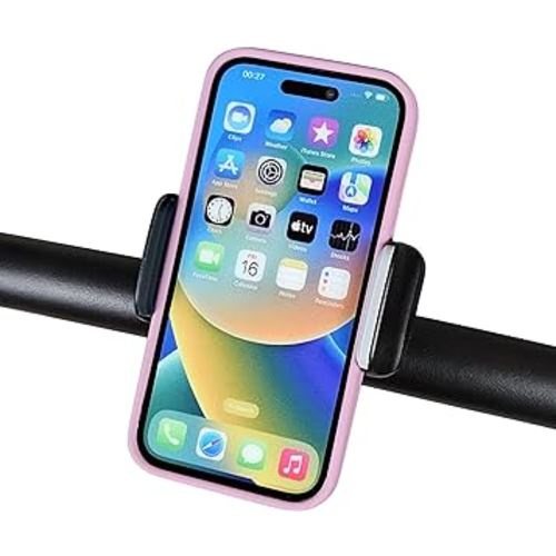liuliuby Stroller Phone Holder - Universal Phone Holder for Stroller - One Hand Operation & Angle Adjustable - Phone Mount for Belly Bar, Hand Bars, Frames, Shopping Carts - Stroller Accessories