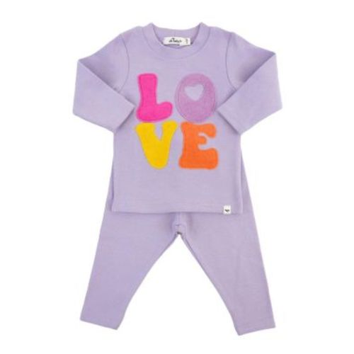 Girls' Cotton Candy Love Terry Applique 2-Piece Set - Baby