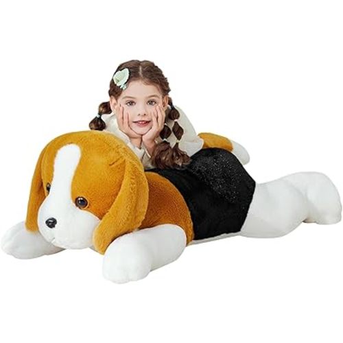 IKASA Giant Beagle Dog Stuffed Animal Plush Toy,Large Puppy Big Jumbo Soft Toys,30" Huge Size Cute Plushy Fluffy Fat Plushie,Gifts for Kids Girls