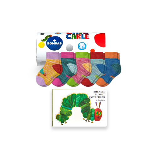 Baby Eric Carle Lightweight Calf Sock 5-Pack Gift Box & Book