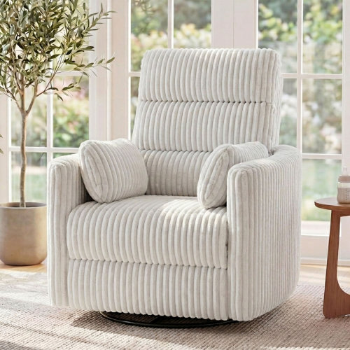 Latitude Run® Modern Swivel Glider Recliner With Adjustable Backrest & Footrest | Wayfair
