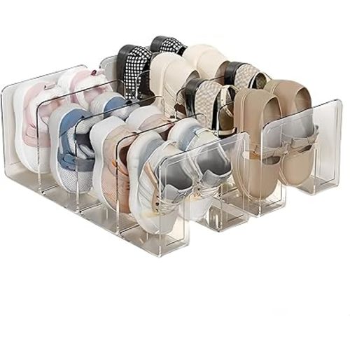 Acrylic Transparent Simple Shoe Rack - Shoe Box Storage Container With Transparent Partition, Saving Space Storage Rack Shoe Rack And Stay Organized