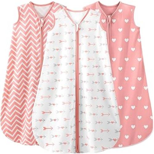 Yoofoss Baby Sleep Sack 0-6 Months Baby Wearable Blanket 100% Cotton 2-Way Zipper TOG 0.5 Toddler Sleeping Sack, Lightweight Sleep Sacks for Babies(Small)