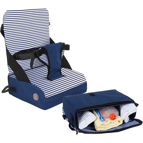 Dreambaby Grab ‘N Go Travel Booster Seat – Portable Toddler High Chair for Dining (6M-5Y) with Storage & Shoulder Strap