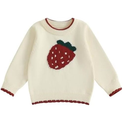 Baby Girl Sweater Strawberry Knit Sweater Baby Girl Fall Winter Clothes Kawaii Sweater Cute Tops