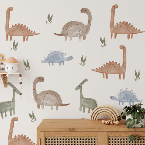Watercolor Dinosaur Decals / T-Rex Dino Decor / Removable Dinosaurs / Boy Room / Dinosaur Stickers / Dinosaur Peel and Stick / Nursery Decor