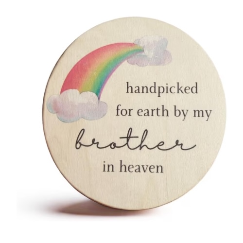 Handpicked by my Brother in Heaven Pregnancy Announcement Rainbow Baby Sign