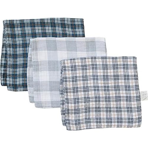 Mebie Baby Burp Cloths, Plaid, Muslin Burp Cloth Set for Spit Up, Drool, and More, Boho Burp Cloths for Baby Boy and Girl, Baby Must Haves for Registry Lists and Gifts for Newborns