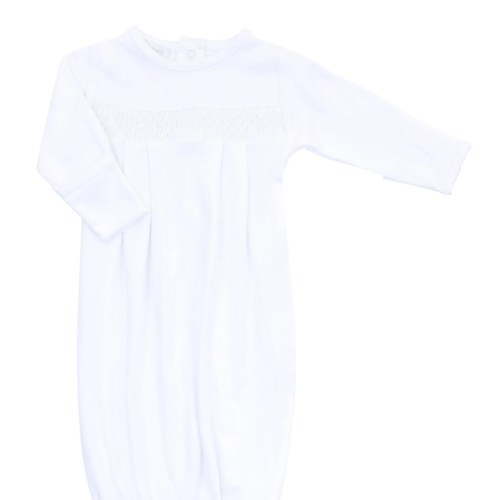 Essentials Smocked Gown with White Trim